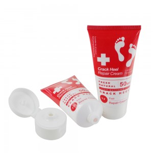 Customized 50ml foot cream packaging tube with flip cap
